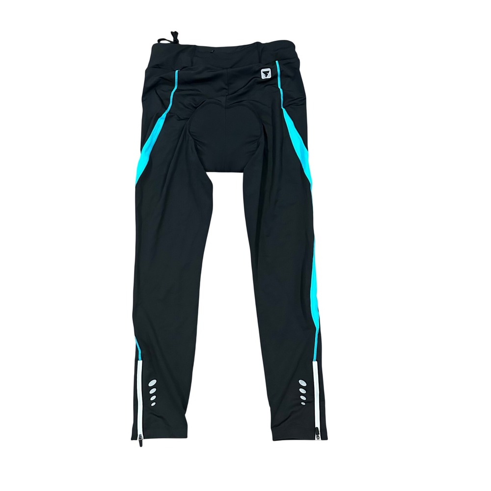 SPOEAR Womens 2XL Cycling Tights Padded Biking Pants Black Teal Reflective NEW